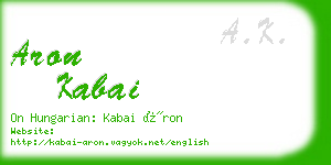 aron kabai business card